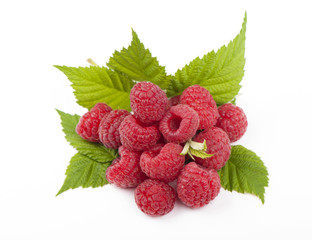 Fresh raspberry on a white background
