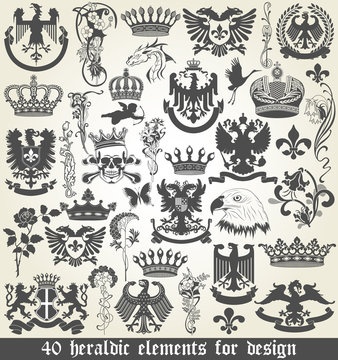 Naklejki Set of heraldic elements for design