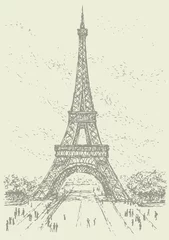 Fototapeten Vektor-Wahrzeichen. Eiffelturm in Paris. Frankreich © Marina