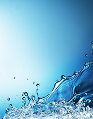 water splash on blue background