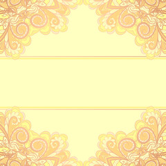 Invitation card with yellow corners