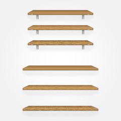 Wooden shelves