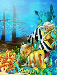 Foto auf Acrylglas Das Korallenriff - Illustration für die Kinder © honeyflavour