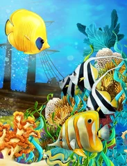 Foto op Aluminium Het koraalrif - illustratie voor de kinderen © honeyflavour