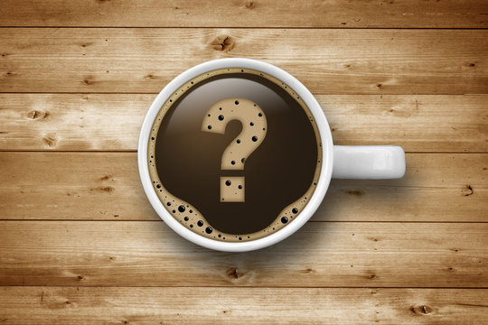 Kaffeetasse mit Fragezeichen