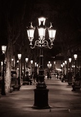 Naklejka premium Old street light in a city of Barcelona