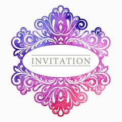 Vintage artistic frame. Vector watercolor background.