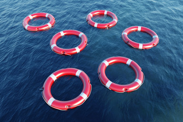 Lifesavers in the sea