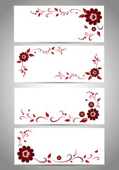Frames with red flowers. EPS 10