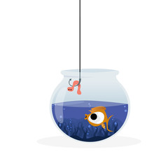 fishing in the aquarium