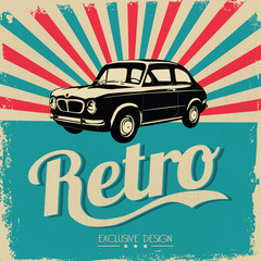 Vintage car design flyer - Grungy style vector design - 51473891