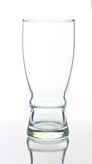 Empty beer glass isolated on white background.