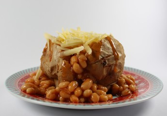 baked potato with cheese and baked beans © My Crafty Nell