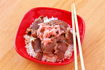 Beef Bowl. Japanese Dish.