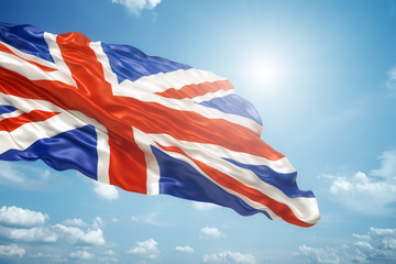 union jack in the blue sky © magann