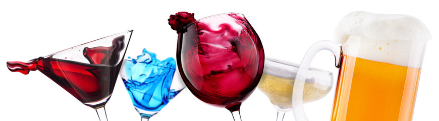 alcoholic cocktail set  splash