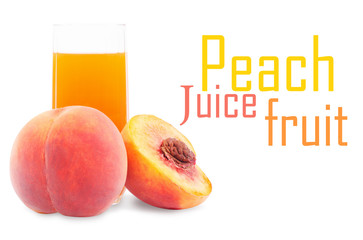 Peach fruit juice in glass
