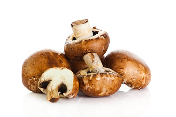 Fresh mushroom champignon isolated on white background .  fresh