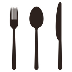 Knife, fork and spoon