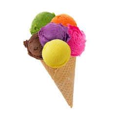 Ice cream scoops on cone