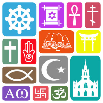 Wallpaper with religious symbols