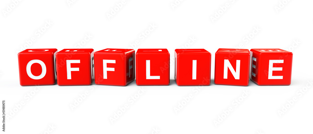 Aufkleber red blocks with offline sign