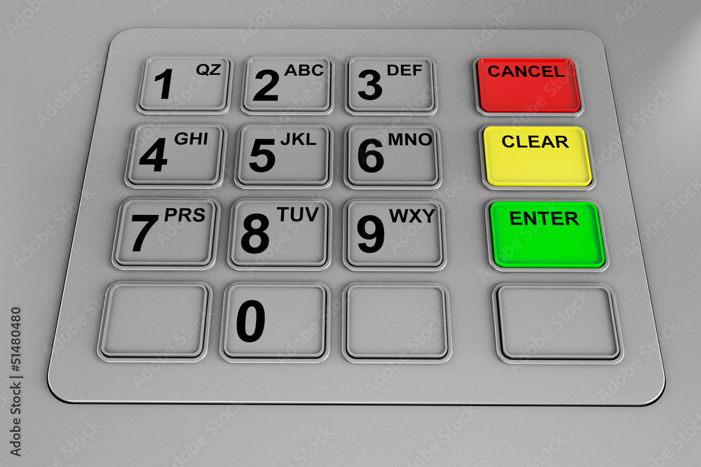 Poster closeup of an atm machine