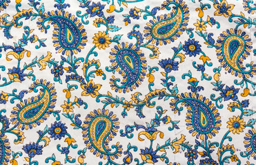 Seamless background with beautiful batik flowers fabric patterns