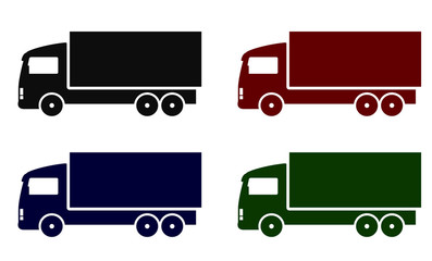 set with colorful truck icons