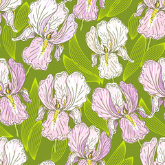Seamless pattern with iris