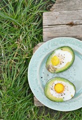 Baked eggs in avocado