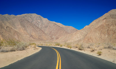 Winding Road through California Desert Hills