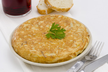 Spanish Cuisine. Spanish Omelette. Tortilla de patatas.