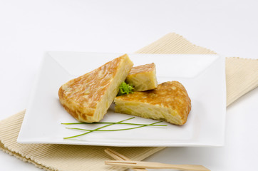 Spanish Cuisine. Spanish Omelette. Tortilla de patatas.