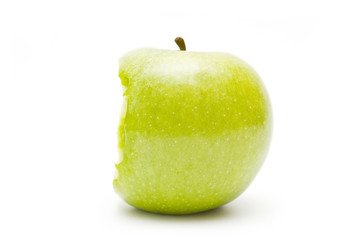 Bitten green apple