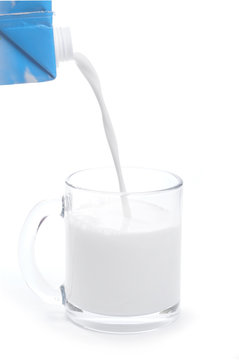 Pouring to a glass of milk
