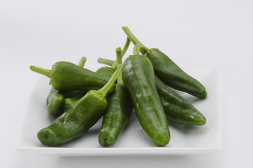 Green peppers. Pimientos del Padron.