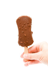 Chocolate ice-cream in hand