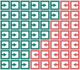 arrows turned against one another