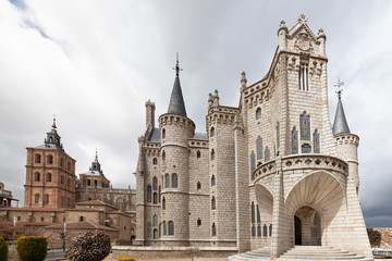 Fototapeta na wymiar Episcopal Palace in Astorga, Spain