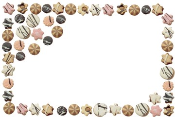 ornamental frame of multicolor cookies
