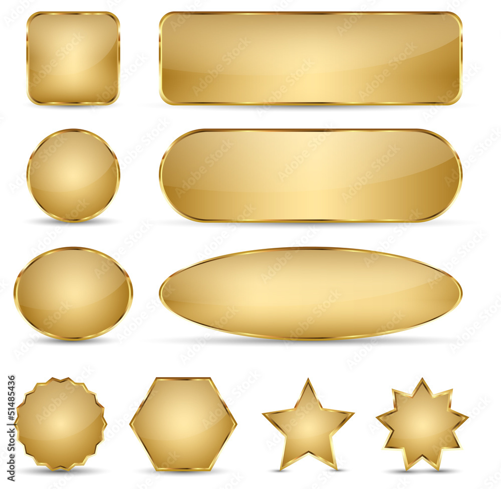 Wall mural blank elegant golden buttons