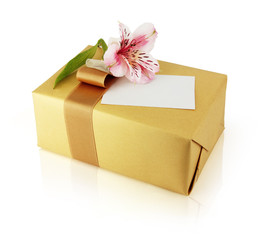 A golden gift box