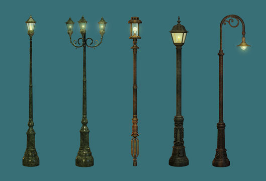 Five Street Lamps