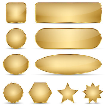 Blank Elegant Golden Buttons