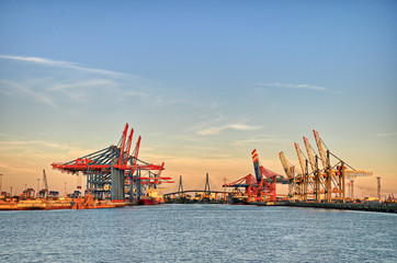 Hamburger Hafen Containerbrücken