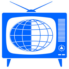 Globe in the retro TV
