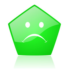cry green pentagon web glossy icon