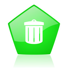 recycle green pentagon web glossy icon