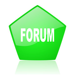forum green pentagon web glossy icon